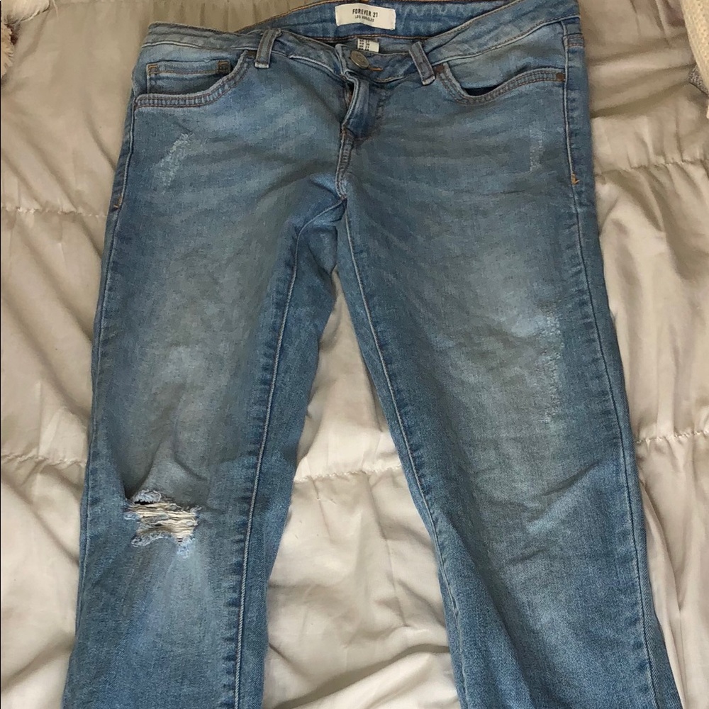 Light blue forever 21 skinny jeans
